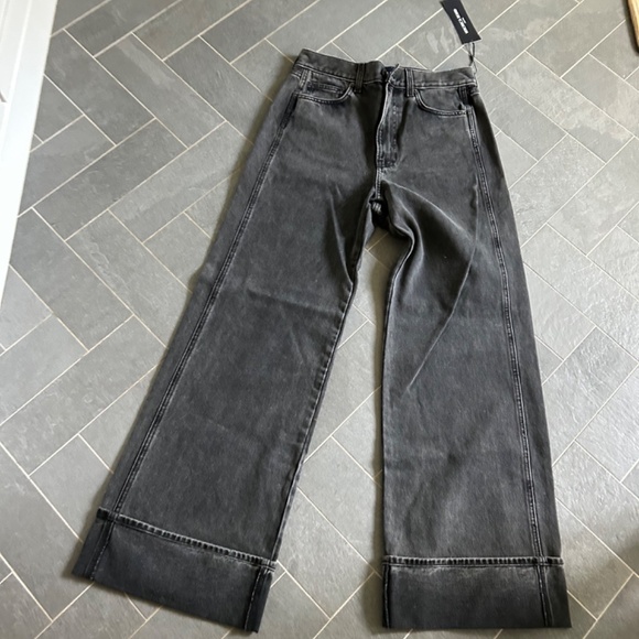 NEW VERONICA BEARD Taylor Cuffed Wide-Leg Jean Size: 29 Stoned Washed Onyx - Picture 11 of 11